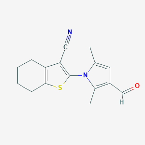 molecular formula C16H16N2OS B408997 2-(3-formyl-2,5-dimethyl-1H-pyrrol-1-yl)-4,5,6,7-tetrahydro-1-benzothiophene-3-carbonitrile CAS No. 332146-11-9