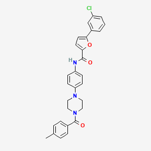 molecular formula C29H26ClN3O3 B4089982 5-(3-chlorophenyl)-N-{4-[4-(4-methylbenzoyl)-1-piperazinyl]phenyl}-2-furamide 