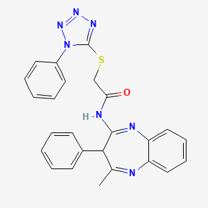 N-(4-methyl-3-phenyl-3H-1,5-benzodiazepin-2-yl)-2-[(1-phenyl-1H-tetrazol-5-yl)thio]acetamide