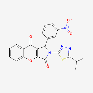 molecular formula C22H16N4O5S B4090032 1-(3-nitrophenyl)-2-[5-(propan-2-yl)-1,3,4-thiadiazol-2-yl]-1H,2H,3H,9H-chromeno[2,3-c]pyrrole-3,9-dione 