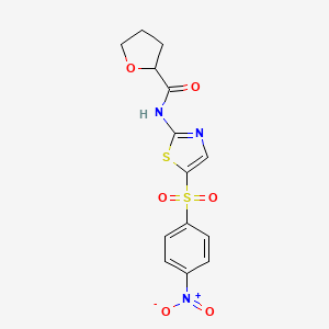 N-{5-[(4-nitrophenyl)sulfonyl]-1,3-thiazol-2-yl}tetrahydrofuran-2-carboxamide