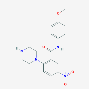 molecular formula C18H20N4O4 B4090046 N-(4-methoxyphenyl)-5-nitro-2-(1-piperazinyl)benzamide 