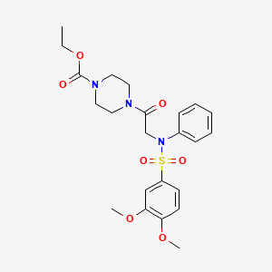 molecular formula C23H29N3O7S B4090077 ethyl 4-{N-[(3,4-dimethoxyphenyl)sulfonyl]-N-phenylglycyl}piperazine-1-carboxylate 