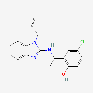 molecular formula C18H18ClN3O B4090095 4-chloro-2-(1-{[1-(prop-2-en-1-yl)-1H-benzimidazol-2-yl]amino}ethyl)phenol 