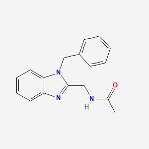 molecular formula C18H19N3O B4090113 N-{[1-benzylbenzimidazol-2-yl]methyl}propanamide 