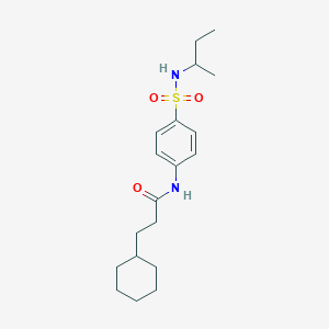 N-[4-(butan-2-ylsulfamoyl)phenyl]-3-cyclohexylpropanamide