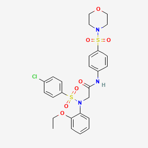 molecular formula C26H28ClN3O7S2 B4090168 N~2~-[(4-chlorophenyl)sulfonyl]-N~2~-(2-ethoxyphenyl)-N~1~-[4-(4-morpholinylsulfonyl)phenyl]glycinamide 