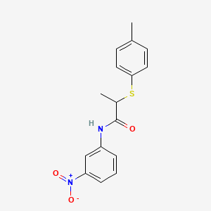 molecular formula C16H16N2O3S B4090187 2-[(4-methylphenyl)sulfanyl]-N-(3-nitrophenyl)propanamide 