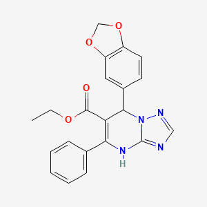 ethyl 7-(1,3-benzodioxol-5-yl)-5-phenyl-4,7-dihydro[1,2,4]triazolo[1,5-a]pyrimidine-6-carboxylate