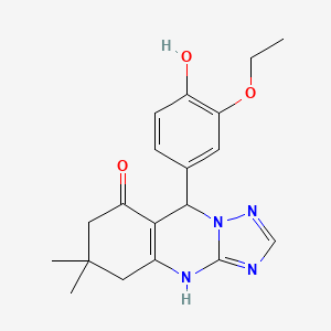 9-(3-ethoxy-4-hydroxyphenyl)-6,6-dimethyl-5,6,7,9-tetrahydro[1,2,4]triazolo[5,1-b]quinazolin-8(4H)-one