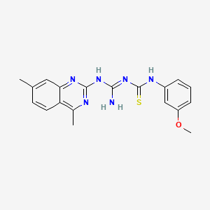 molecular formula C19H20N6OS B4090242 3-[N-(4,7-DIMETHYLQUINAZOLIN-2-YL)CARBAMIMIDOYL]-1-(3-METHOXYPHENYL)THIOUREA 