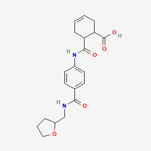 molecular formula C20H24N2O5 B4090250 6-{[(4-{[(tetrahydro-2-furanylmethyl)amino]carbonyl}phenyl)amino]carbonyl}-3-cyclohexene-1-carboxylic acid 