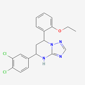 molecular formula C19H18Cl2N4O B4090259 5-(3,4-Dichlorophenyl)-7-(2-ethoxyphenyl)-4,5,6,7-tetrahydro-[1,2,4]triazolo[1,5-a]pyrimidine 