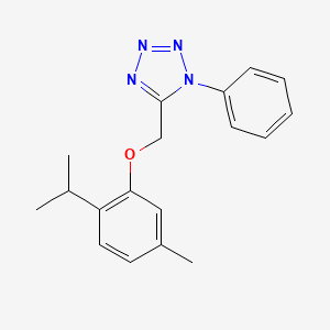 molecular formula C18H20N4O B4090280 5-[(2-isopropyl-5-methylphenoxy)methyl]-1-phenyl-1H-tetrazole 