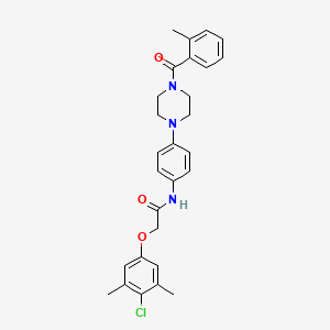 2-(4-chloro-3,5-dimethylphenoxy)-N-(4-{4-[(2-methylphenyl)carbonyl]piperazin-1-yl}phenyl)acetamide