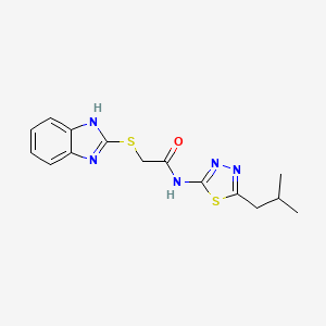 molecular formula C15H17N5OS2 B4090292 2-(1H-benzimidazol-2-ylthio)-N-(5-isobutyl-1,3,4-thiadiazol-2-yl)acetamide 