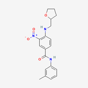 molecular formula C19H21N3O4 B4090310 N-(3-methylphenyl)-3-nitro-4-[(tetrahydro-2-furanylmethyl)amino]benzamide 