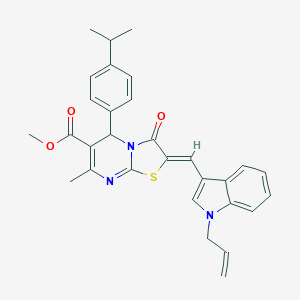 molecular formula C30H29N3O3S B409033 methyl 2-[(1-allyl-1H-indol-3-yl)methylene]-5-(4-isopropylphenyl)-7-methyl-3-oxo-2,3-dihydro-5H-[1,3]thiazolo[3,2-a]pyrimidine-6-carboxylate 