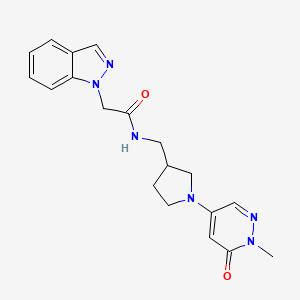 2-(1H-indazol-1-yl)-N-{[1-(1-methyl-6-oxo-1,6-dihydropyridazin-4-yl)pyrrolidin-3-yl]methyl}acetamide