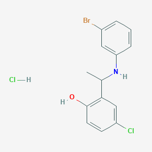 2-[1-(3-Bromoanilino)ethyl]-4-chlorophenol;hydrochloride