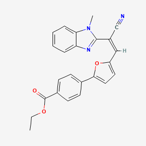 molecular formula C24H19N3O3 B4090382 ethyl 4-{5-[2-cyano-2-(1-methyl-1H-benzimidazol-2-yl)vinyl]-2-furyl}benzoate 