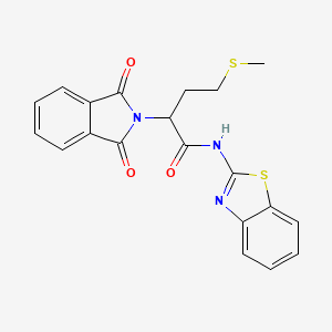 molecular formula C20H17N3O3S2 B4090399 N~1~-(1,3-BENZOTHIAZOL-2-YL)-2-(1,3-DIOXO-1,3-DIHYDRO-2H-ISOINDOL-2-YL)-4-(METHYLSULFANYL)BUTANAMIDE 