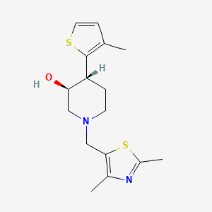 molecular formula C16H22N2OS2 B4090400 (3S,4R)-1-[(2,4-dimethyl-1,3-thiazol-5-yl)methyl]-4-(3-methylthiophen-2-yl)piperidin-3-ol 