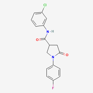 molecular formula C17H14ClFN2O2 B4090433 N-(3-chlorophenyl)-1-(4-fluorophenyl)-5-oxopyrrolidine-3-carboxamide 