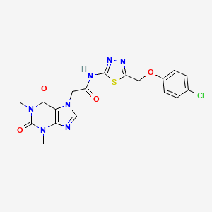 N-{5-[(4-chlorophenoxy)methyl]-1,3,4-thiadiazol-2-yl}-2-(1,3-dimethyl-2,6-dioxo-1,2,3,6-tetrahydro-7H-purin-7-yl)acetamide