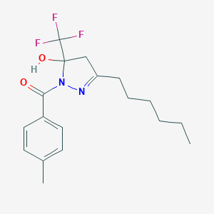 Methanone, (5-trifluoromethyl-3-hexyl-5-hydroxy-2-pyrazolin-1-yl)(4-methylphenyl)-