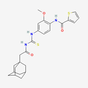 molecular formula C25H29N3O3S2 B4090466 N-[4-({[(1-adamantylacetyl)amino]carbonothioyl}amino)-2-methoxyphenyl]-2-thiophenecarboxamide 