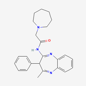 molecular formula C24H28N4O B4090471 Acetamide, 2-(azepan-1-yl)-N-(4-methyl-3-phenyl-3H-benzo[b][1,4]diazepin-2-yl)- 