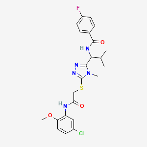 N-[1-[5-[2-(5-chloro-2-methoxyanilino)-2-oxoethyl]sulfanyl-4-methyl-1,2,4-triazol-3-yl]-2-methylpropyl]-4-fluorobenzamide