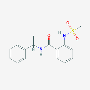 molecular formula C16H18N2O3S B4090476 2-[(methylsulfonyl)amino]-N-(1-phenylethyl)benzamide 