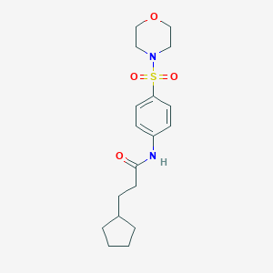 molecular formula C18H26N2O4S B409048 3-Cyclopentyl-N-[4-(4-morpholinylsulfonyl)phenyl]propanamide 