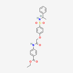 Ethyl 4-[[2-[4-(1-phenylethylsulfamoyl)phenoxy]acetyl]amino]benzoate