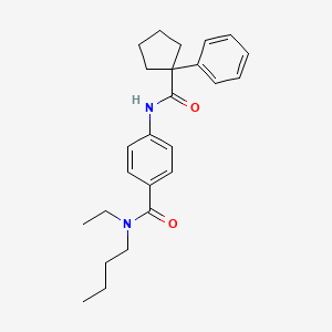 molecular formula C25H32N2O2 B4090499 N-butyl-N-ethyl-4-[(1-phenylcyclopentanecarbonyl)amino]benzamide 