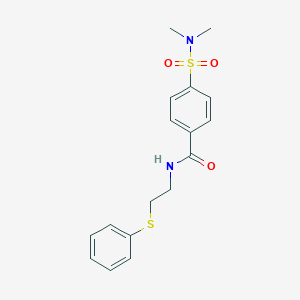 molecular formula C17H20N2O3S2 B409050 4-[(dimethylamino)sulfonyl]-N-[2-(phenylthio)ethyl]benzamide 