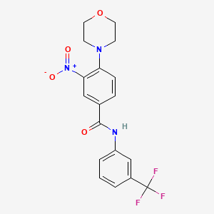 molecular formula C18H16F3N3O4 B4090507 4-(4-morpholinyl)-3-nitro-N-[3-(trifluoromethyl)phenyl]benzamide 