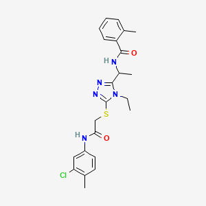 N-{1-[5-({2-[(3-chloro-4-methylphenyl)amino]-2-oxoethyl}sulfanyl)-4-ethyl-4H-1,2,4-triazol-3-yl]ethyl}-2-methylbenzamide