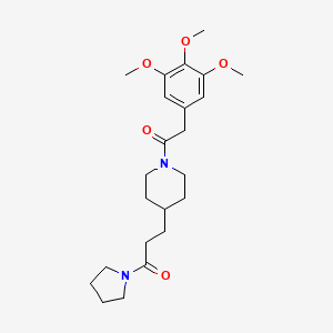 molecular formula C23H34N2O5 B4090578 1-Pyrrolidin-1-yl-3-[1-[2-(3,4,5-trimethoxyphenyl)acetyl]piperidin-4-yl]propan-1-one 