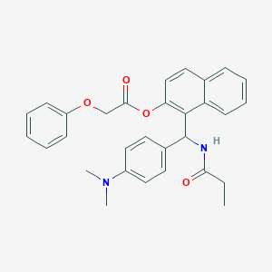 molecular formula C30H30N2O4 B409058 1-[[4-(Dimethylamino)phenyl](propanoylamino)methyl]naphthalen-2-yl (phenyloxy)acetate 