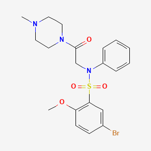 molecular formula C20H24BrN3O4S B4090586 5-bromo-2-methoxy-N-[2-(4-methylpiperazin-1-yl)-2-oxoethyl]-N-phenylbenzenesulfonamide 