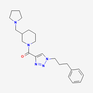 molecular formula C22H31N5O B4090594 1-{[1-(3-phenylpropyl)-1H-1,2,3-triazol-4-yl]carbonyl}-3-(1-pyrrolidinylmethyl)piperidine 