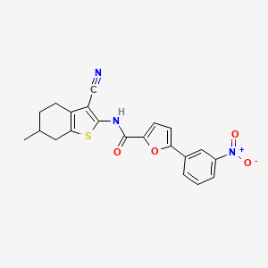 N-(3-cyano-6-methyl-4,5,6,7-tetrahydro-1-benzothiophen-2-yl)-5-(3-nitrophenyl)furan-2-carboxamide