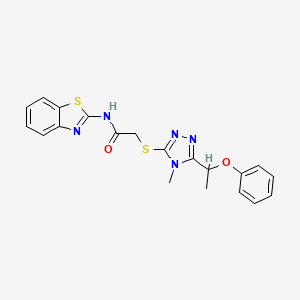 N-(1,3-benzothiazol-2-yl)-2-{[4-methyl-5-(1-phenoxyethyl)-4H-1,2,4-triazol-3-yl]sulfanyl}acetamide