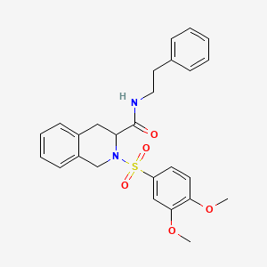 molecular formula C26H28N2O5S B4090634 2-(3,4-DIMETHOXYBENZENESULFONYL)-N-(2-PHENYLETHYL)-1,2,3,4-TETRAHYDROISOQUINOLINE-3-CARBOXAMIDE 