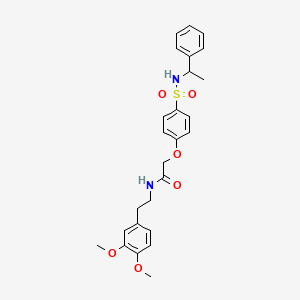 N-[2-(3,4-dimethoxyphenyl)ethyl]-2-[4-(1-phenylethylsulfamoyl)phenoxy]acetamide