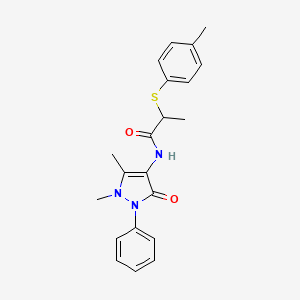 N-(1,5-dimethyl-3-oxo-2-phenyl-2,3-dihydro-1H-pyrazol-4-yl)-2-[(4-methylphenyl)sulfanyl]propanamide