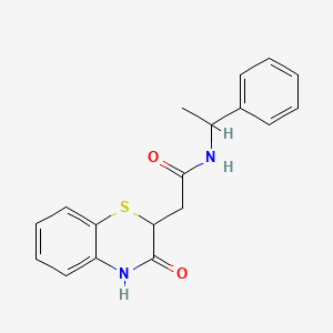 molecular formula C18H18N2O2S B4090684 2-(3-oxo-3,4-dihydro-2H-1,4-benzothiazin-2-yl)-N-(1-phenylethyl)acetamide 